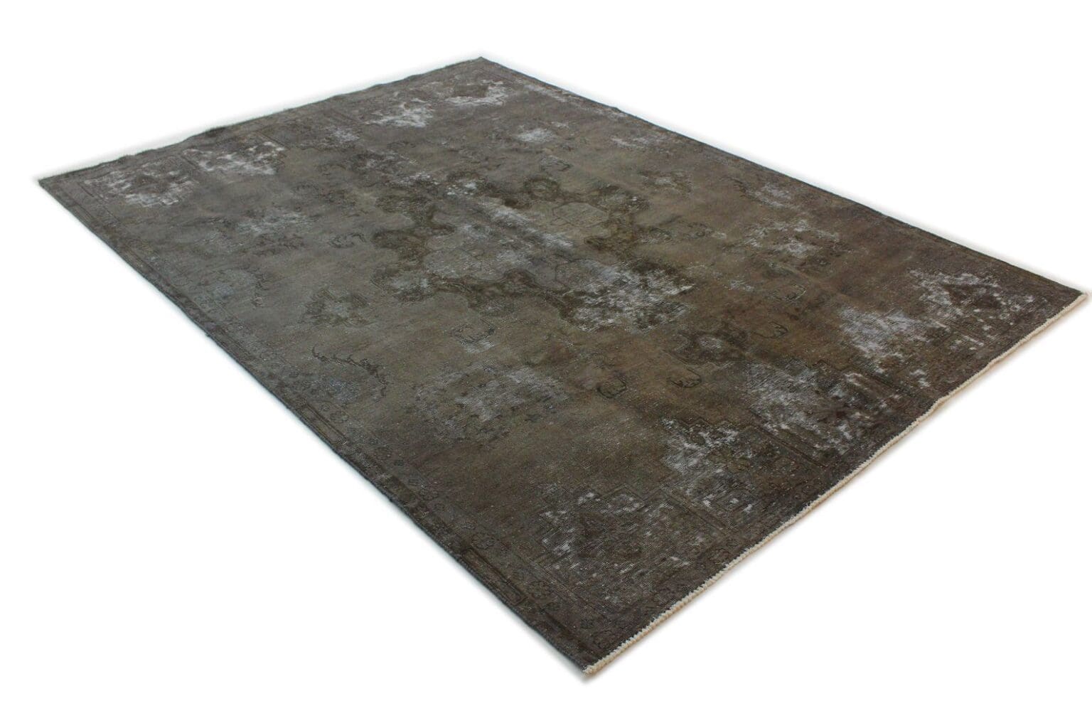 handgeknupfter-orientteppich-340x239-cm-grau-schwarz-vintage-4 Orientteppich 340x239 cm Wolle handgeknüpft