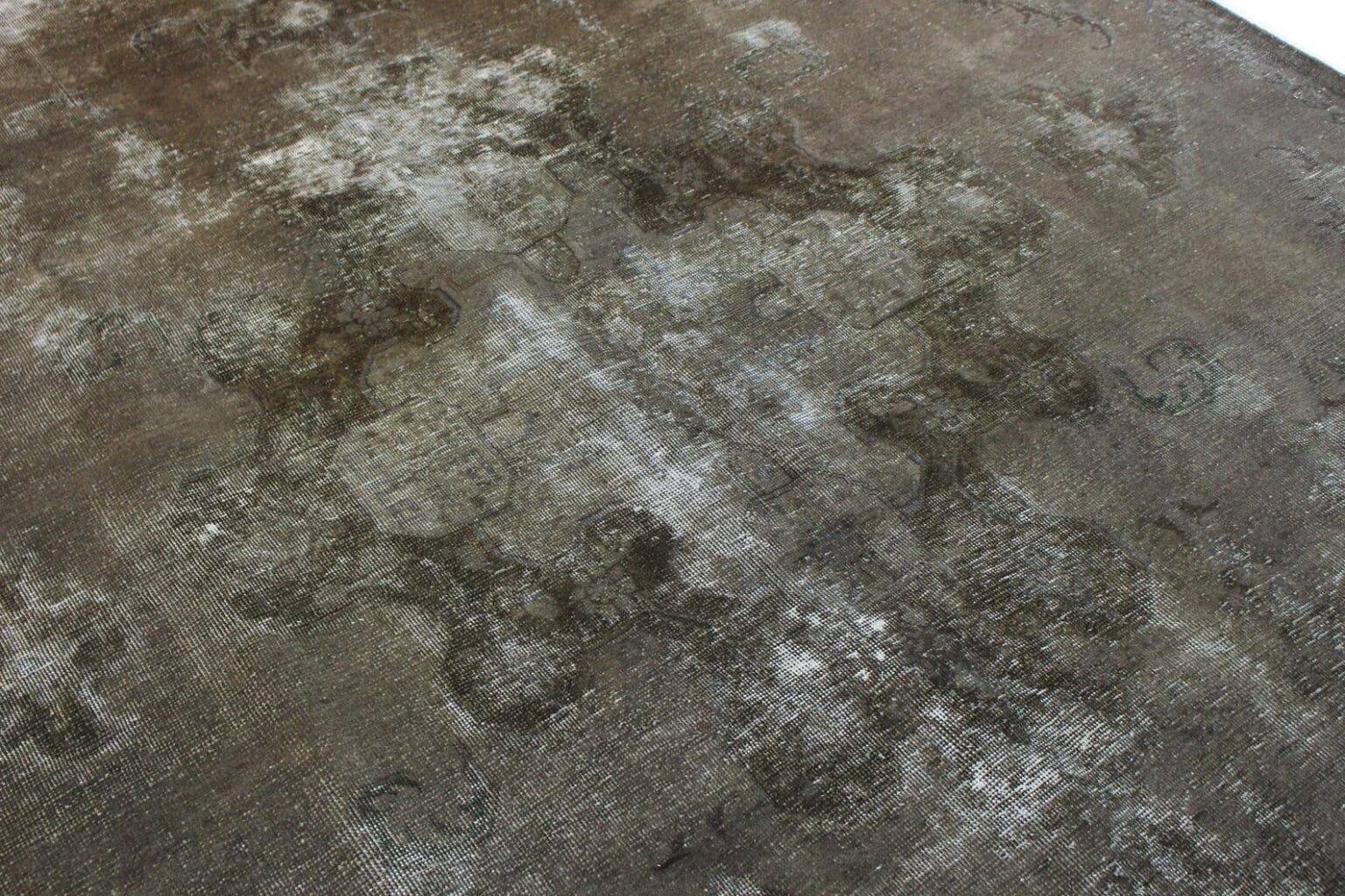 handgeknupfter-orientteppich-340x239-cm-grau-schwarz-vintage-6 Orientteppich 340x239 cm Wolle handgeknüpft