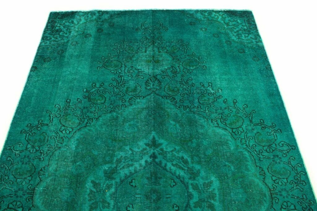 vintage-orientteppich-304x169cm-turkis-grun-handgeknupft-4 Orientteppich 304x169 cm Wolle handgeknüpft