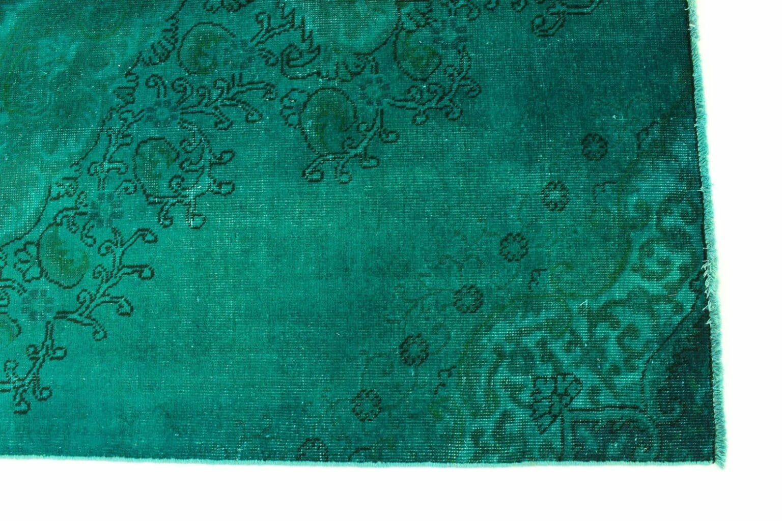 vintage-orientteppich-304x169cm-turkis-grun-handgeknupft-6 Orientteppich 304x169 cm Wolle handgeknüpft