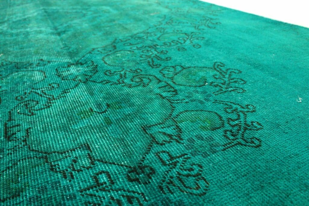 vintage-orientteppich-304x169cm-turkis-grun-handgeknupft-7 Orientteppich 304x169 cm Wolle handgeknüpft