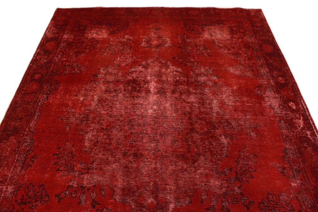 vintage-orientteppich-rot-335x239cm-handgeknupft-einzigartig-3 Orientteppich 335 x 239 cm Wolle handgeknüpft