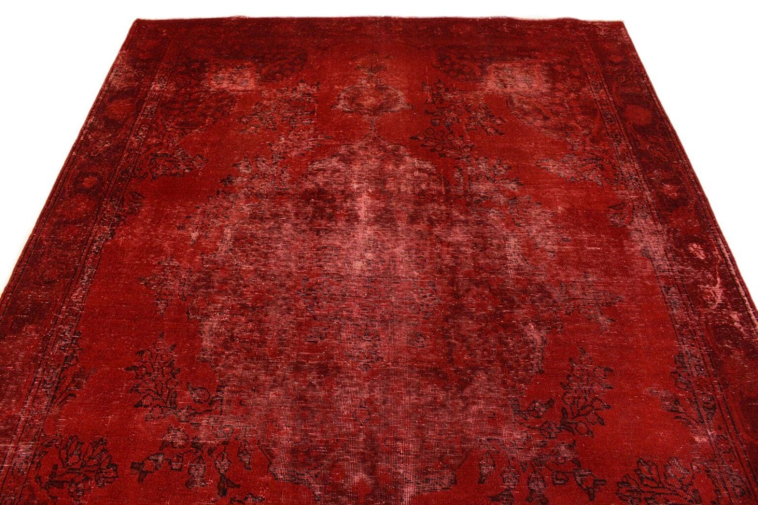 vintage-orientteppich-rot-335x239cm-handgeknupft-einzigartig-3 Orientteppich 335 x 239 cm Wolle handgeknüpft