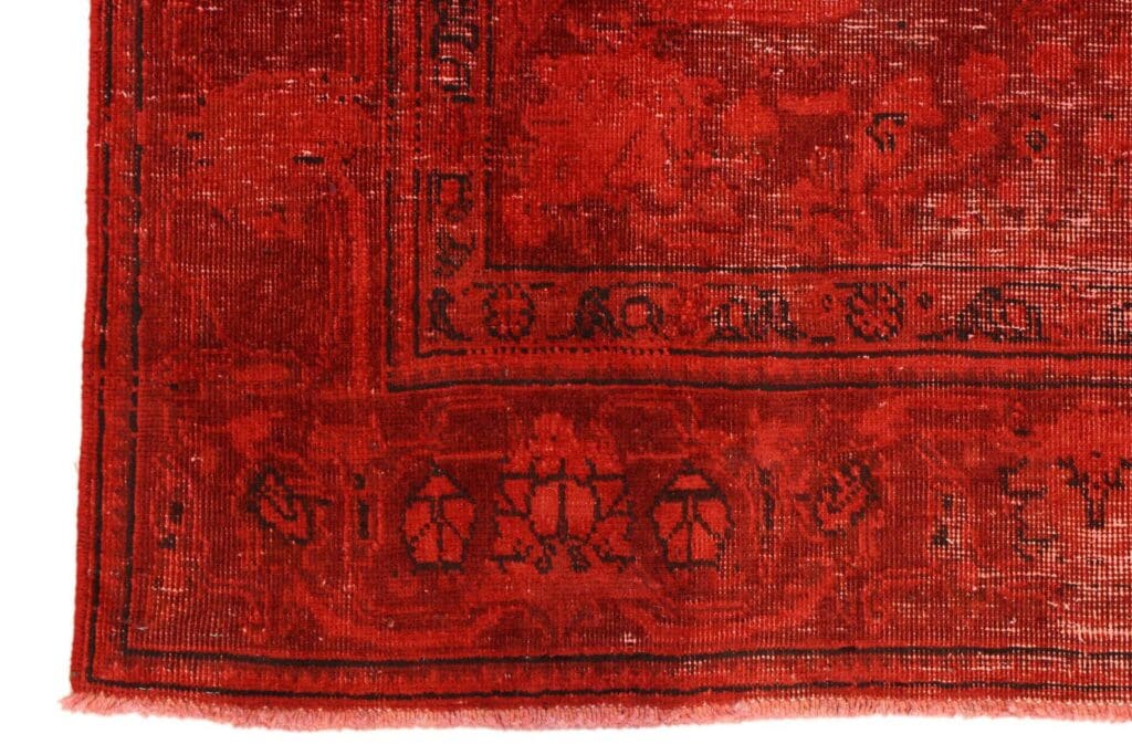 vintage-orientteppich-rot-335x239cm-handgeknupft-einzigartig-6 Orientteppich 335 x 239 cm Wolle handgeknüpft