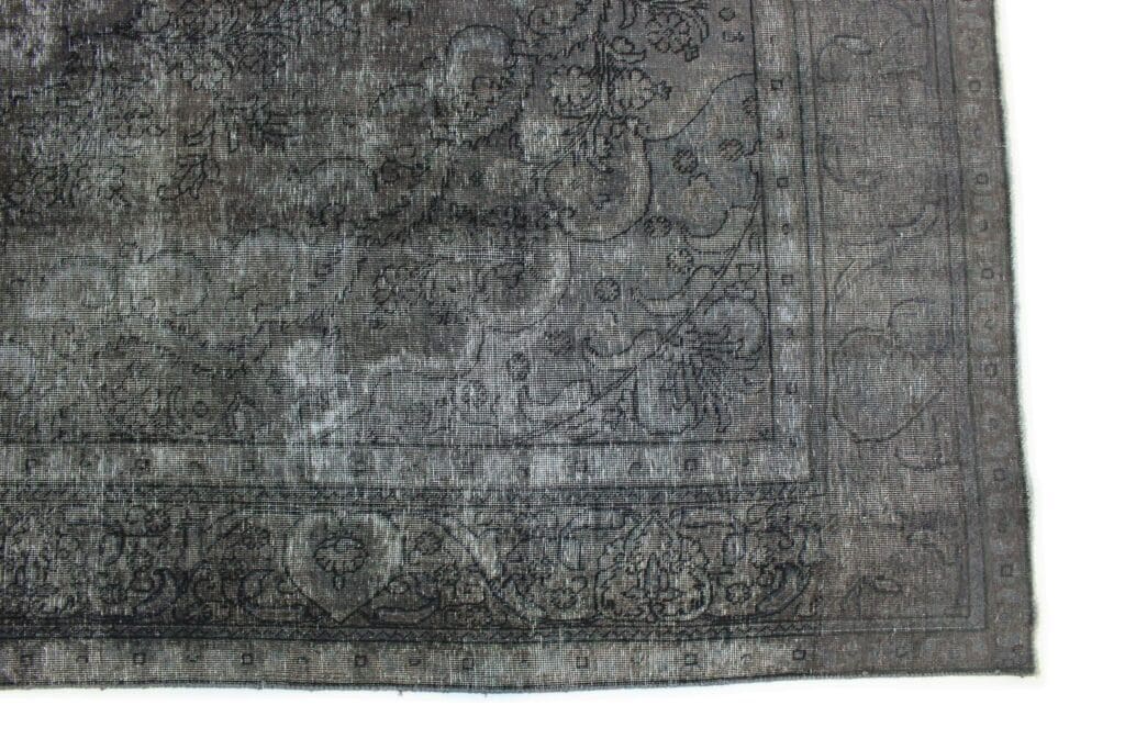 vintage-orientteppich-390x295cm-grau-schwarz-handgeknupft-5 Perserteppich 390x295 cm Wolle handgeknüpft