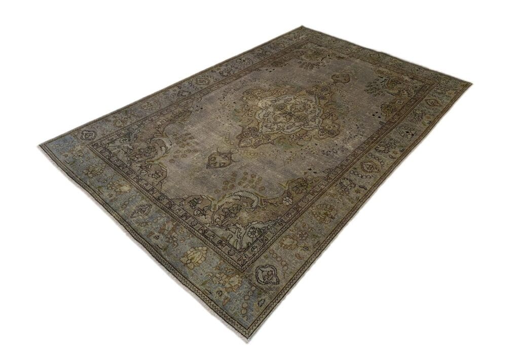 vintage-teppich-beige-299x189-cm-handgeknupft-einzigartiges-design-1 Orientteppich 299 x 189 cm Wolle handgeknüpft