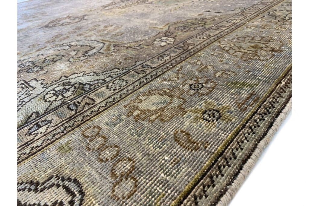 vintage-teppich-beige-299x189-cm-handgeknupft-einzigartiges-design-5 Orientteppich 299 x 189 cm Wolle handgeknüpft