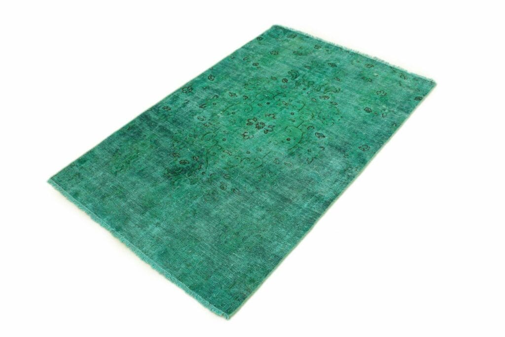 handgeknupfter-orientteppich-159x99-cm-turkis-grun-vintage-design-2 Orientteppich 159 x 99 cm Wolle handgeknüpft