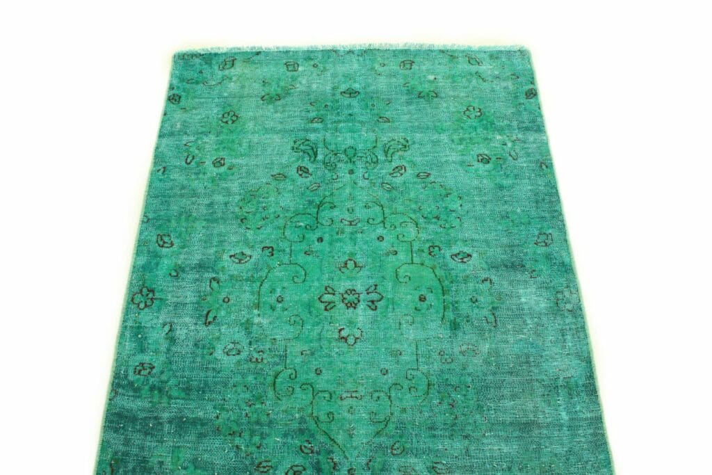handgeknupfter-orientteppich-159x99-cm-turkis-grun-vintage-design-3 Orientteppich 159 x 99 cm Wolle handgeknüpft