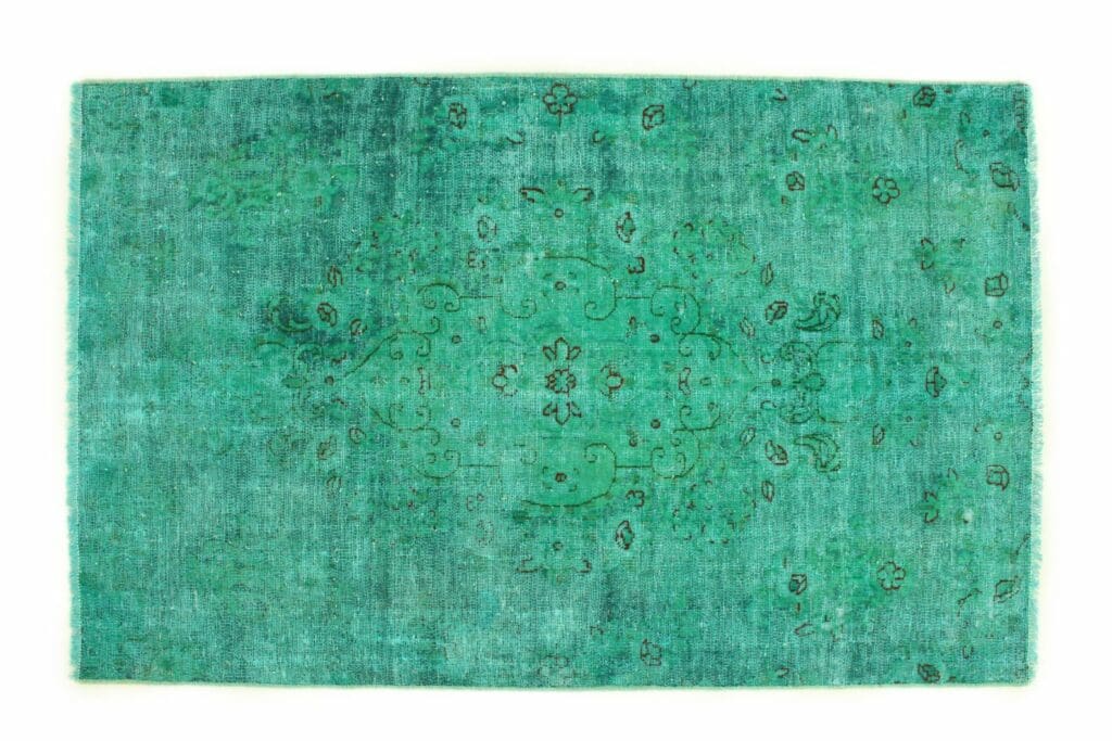 handgeknupfter-orientteppich-159x99-cm-turkis-grun-vintage-design-4 Orientteppich 159 x 99 cm Wolle handgeknüpft