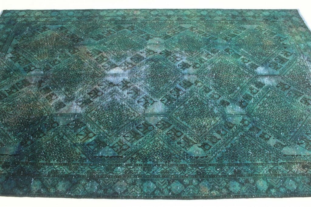 vintage-orientteppich-turkis-282x184cm-handgeknupft-einzigartig-2 Orientteppich 282 x 184 cm Wolle handgeknüpft