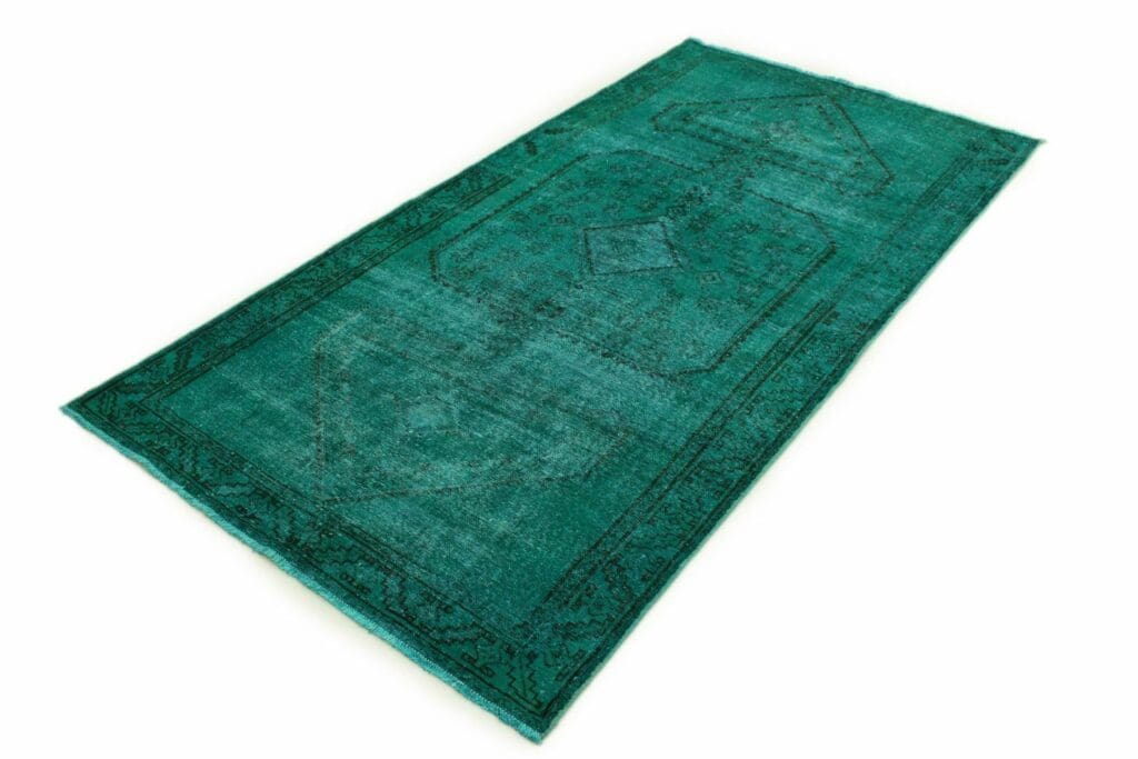 orientteppich-turkis-grun-285x142cm-vintage-design-handgeknupft-2 Orientteppich Türkis Grün 285 x 142 cm Wolle handgeknüpft