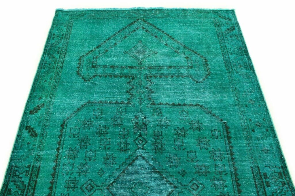 orientteppich-turkis-grun-285x142cm-vintage-design-handgeknupft-4 Orientteppich Türkis Grün 285 x 142 cm Wolle handgeknüpft
