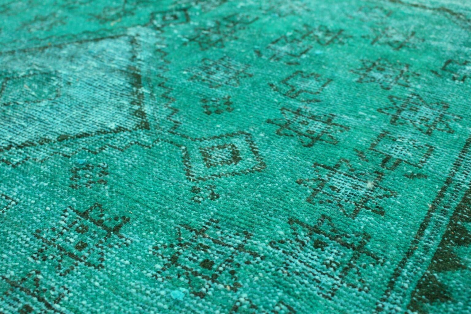 orientteppich-turkis-grun-285x142cm-vintage-design-handgeknupft-6 Orientteppich Türkis Grün 285 x 142 cm Wolle handgeknüpft