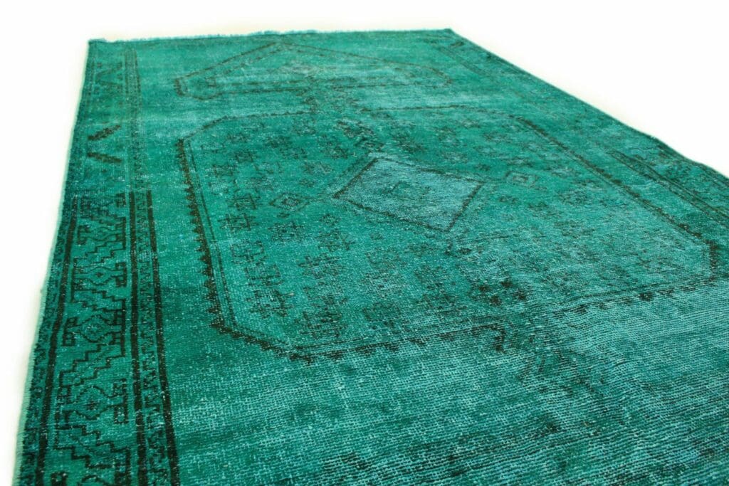 orientteppich-turkis-grun-285x142cm-vintage-design-handgeknupft-8 Orientteppich Türkis Grün 285 x 142 cm Wolle handgeknüpft