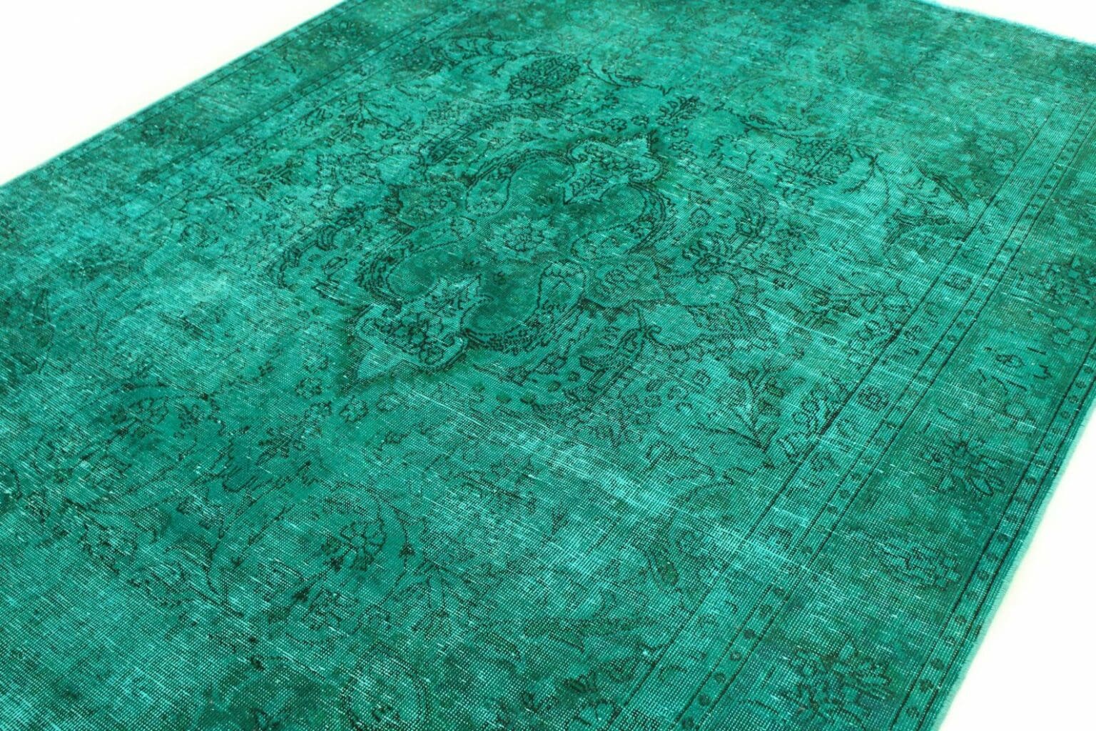 orientteppich-vintage-turkis-grun-286x189-cm-handgeknupft-3 Orientteppich Orient 286 x 189 cm Wolle handgeknüpft