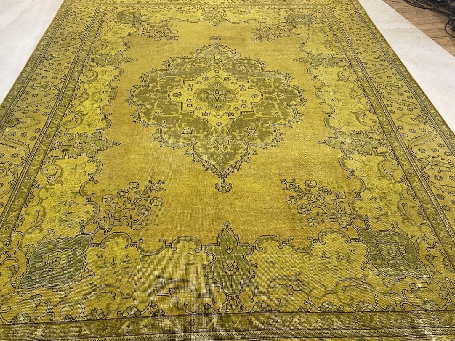vintage-perserteppich-389x295cm-gelb-gold-senf-handgeknupft-2 Perserteppich Iran 389 x 295 cm Wolle handgeknüpft