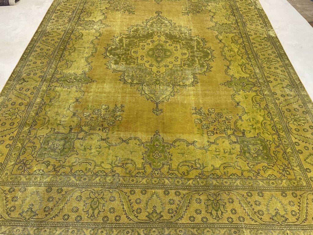 vintage-perserteppich-389x295cm-gelb-gold-senf-handgeknupft-5 Perserteppich Iran 389 x 295 cm Wolle handgeknüpft