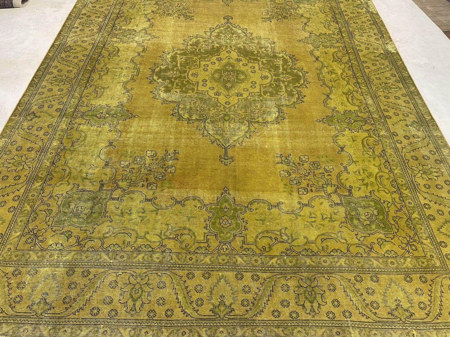 vintage-perserteppich-389x295cm-gelb-gold-senf-handgeknupft-5 Perserteppich Iran 389 x 295 cm Wolle handgeknüpft