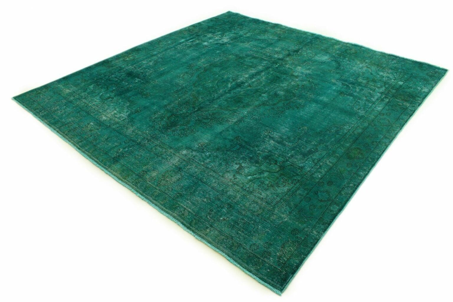 carpetido-vintage-teppich-292x279cm-turkis-grun-handgeknupft-4 Orientteppich 292 x 279 cm Wolle handgeknüpft