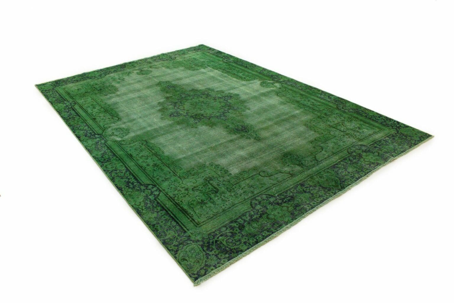 vintage-orientteppich-grun-370x259-cm-handgeknupft-unikat-2 Orientteppich 370 x 259 cm Wolle handgeknüpft