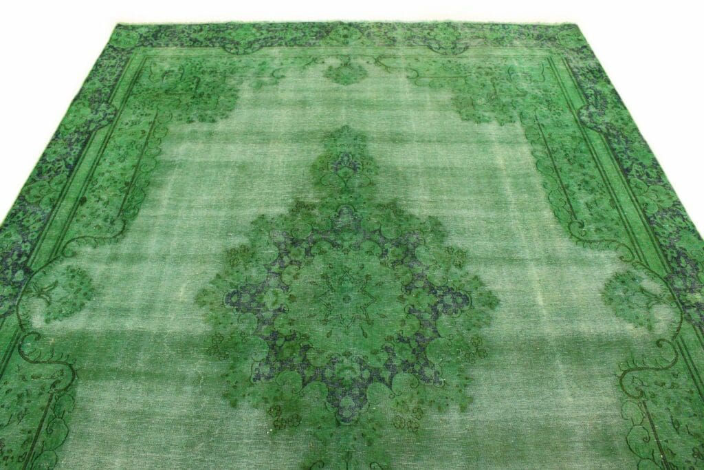 vintage-orientteppich-grun-370x259-cm-handgeknupft-unikat-5 Orientteppich 370 x 259 cm Wolle handgeknüpft