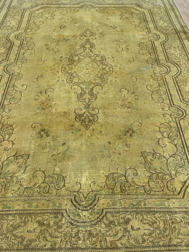 exklusiver-vintage-orientteppich-333x245cm-gold-handgeknupft-5 Orientteppich 333 x 245 cm Wolle handgeknüpft