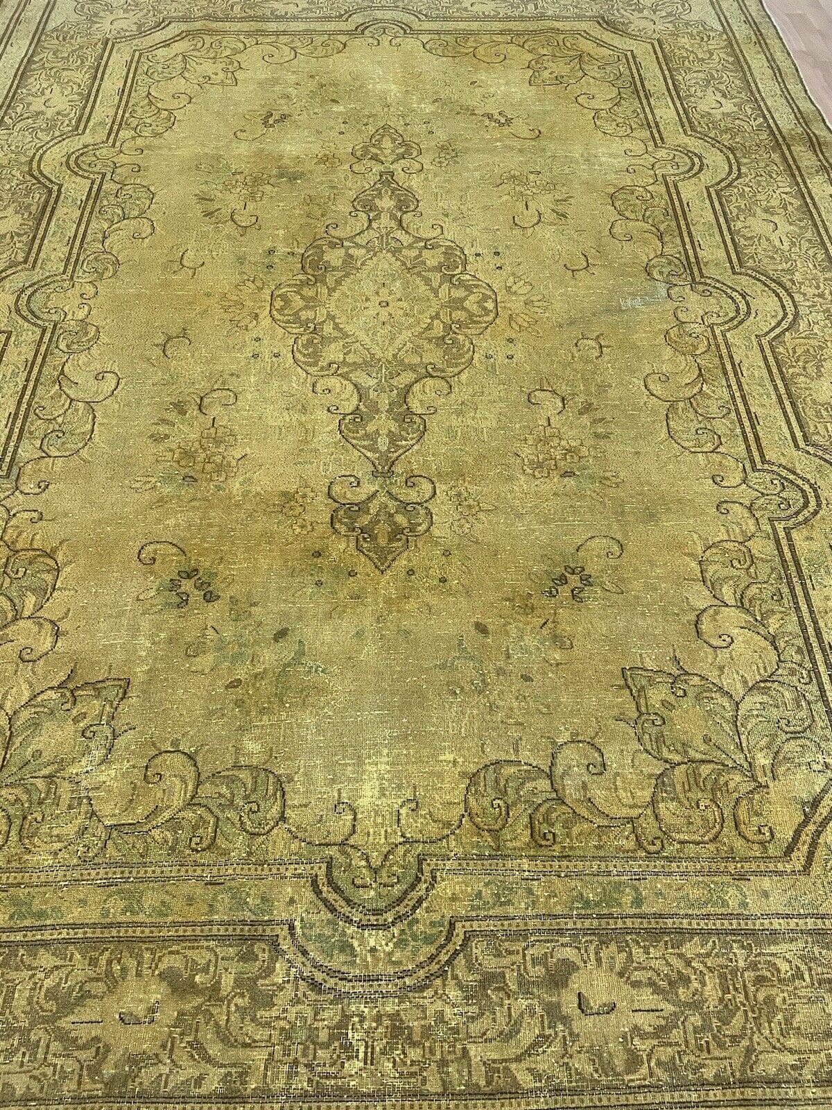 exklusiver-vintage-orientteppich-333x245cm-gold-handgeknupft-5 Orientteppich 333 x 245 cm Wolle handgeknüpft