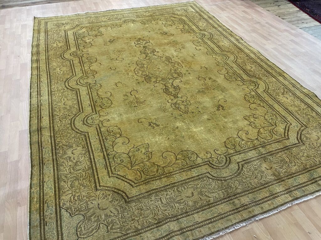 exklusiver-vintage-orientteppich-333x245cm-gold-handgeknupft-7 Orientteppich 333 x 245 cm Wolle handgeknüpft