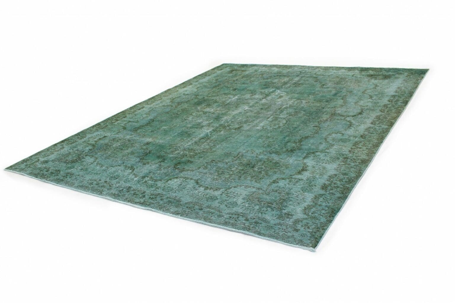 vintage-orientteppich-380x299-cm-in-grun-turkis-handgeknupft-1 Orientteppich Orient 380 x 299 cm Wolle handgeknüpft