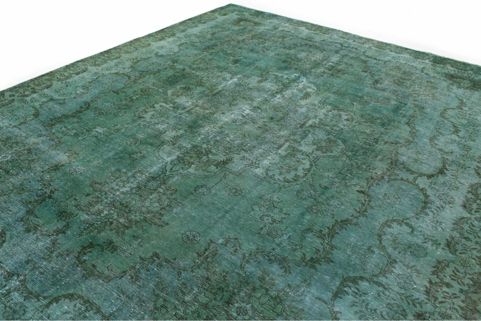 vintage-orientteppich-380x299-cm-in-grun-turkis-handgeknupft-3 Orientteppich Orient 380 x 299 cm Wolle handgeknüpft
