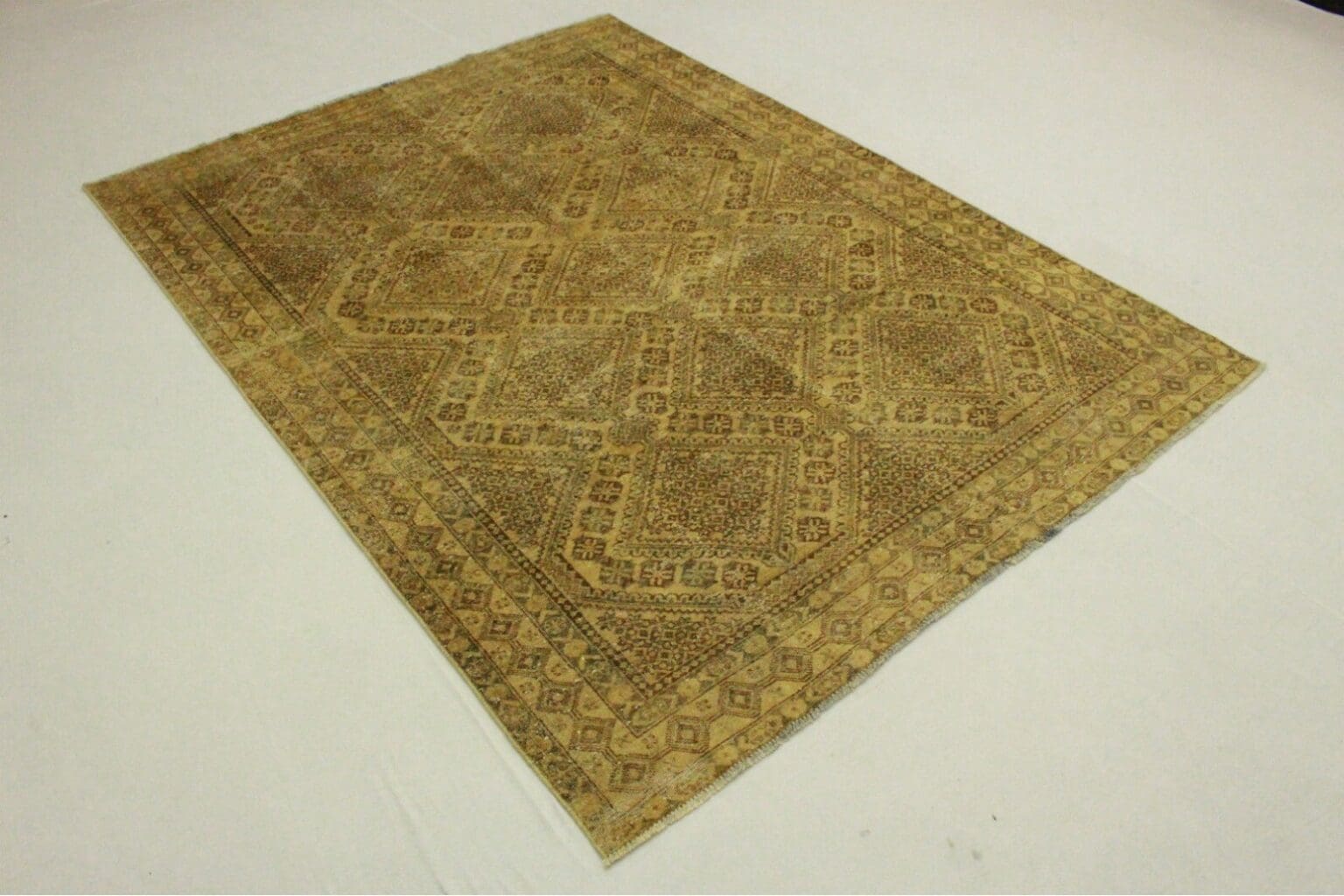 vintage-orientteppich-sand-287x209cm-handgeknupft-unikat-2 Orientteppich Sand 287 x 209 cm Wolle handgeknüpft