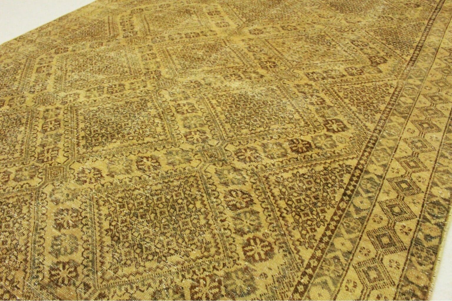 vintage-orientteppich-sand-287x209cm-handgeknupft-unikat-3 Orientteppich Sand 287 x 209 cm Wolle handgeknüpft