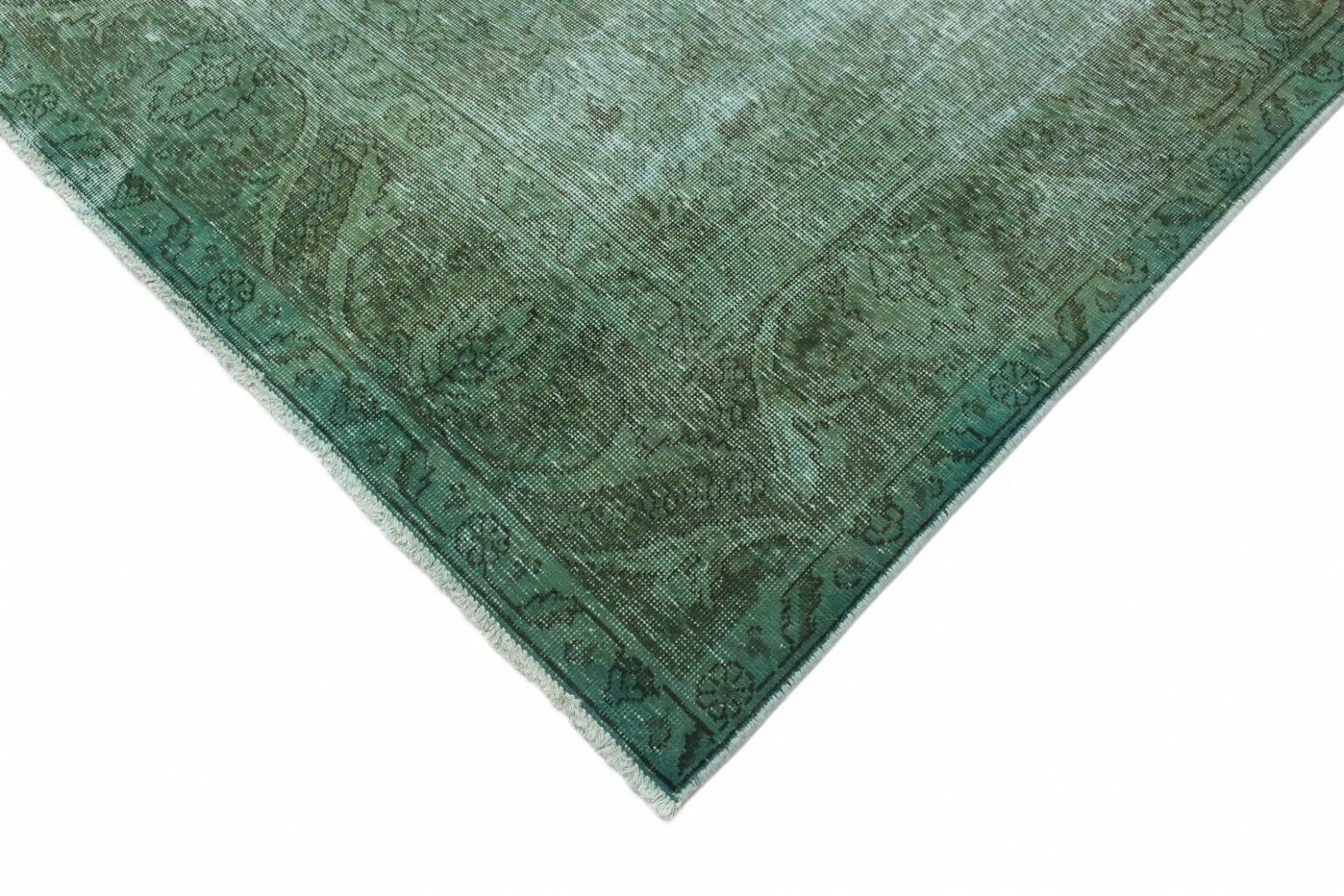 vintage-orientteppich-350x289cm-grun-grau-handgeknupft-4 Orientteppich 350 x 289 cm Wolle handgeknüpft