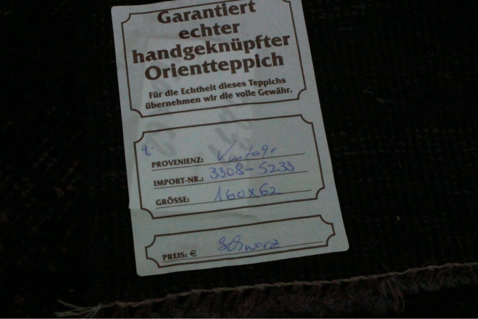 Orientteppich 160 x 61 cm Wolle handgeknüpft