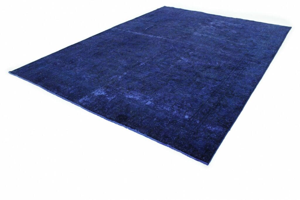vintage-orientteppich-373x269cm-ultramarinblau-lila-handgeknupft-2 Orientteppich 373x269 cm Wolle handgeknüpft