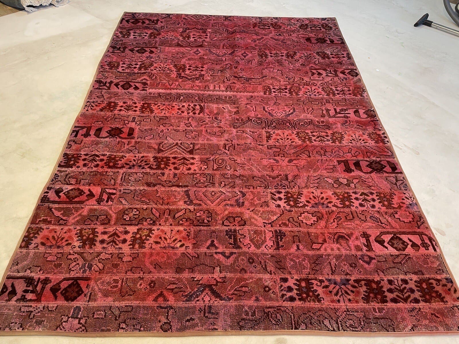 Handgeknüpfter Patchwork Orientteppich, 242 × 168 cm, Wolle