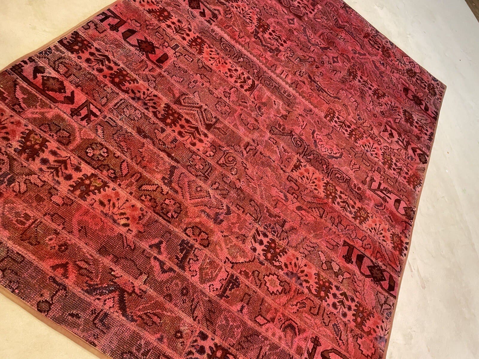 Handgeknüpfter Patchwork Orientteppich, 242 × 168 cm, Wolle