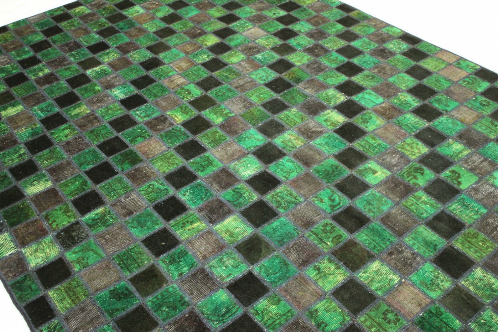 Patchwork Perserteppich 298 × 207 cm aus Wolle, handgeknüpft