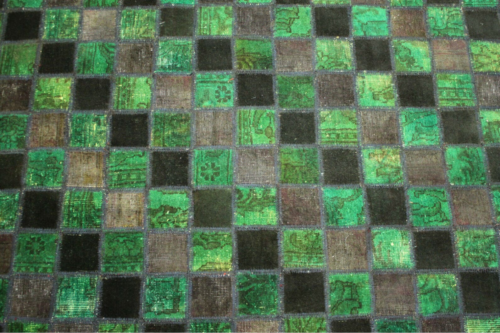Patchwork Perserteppich 298 × 207 cm aus Wolle, handgeknüpft