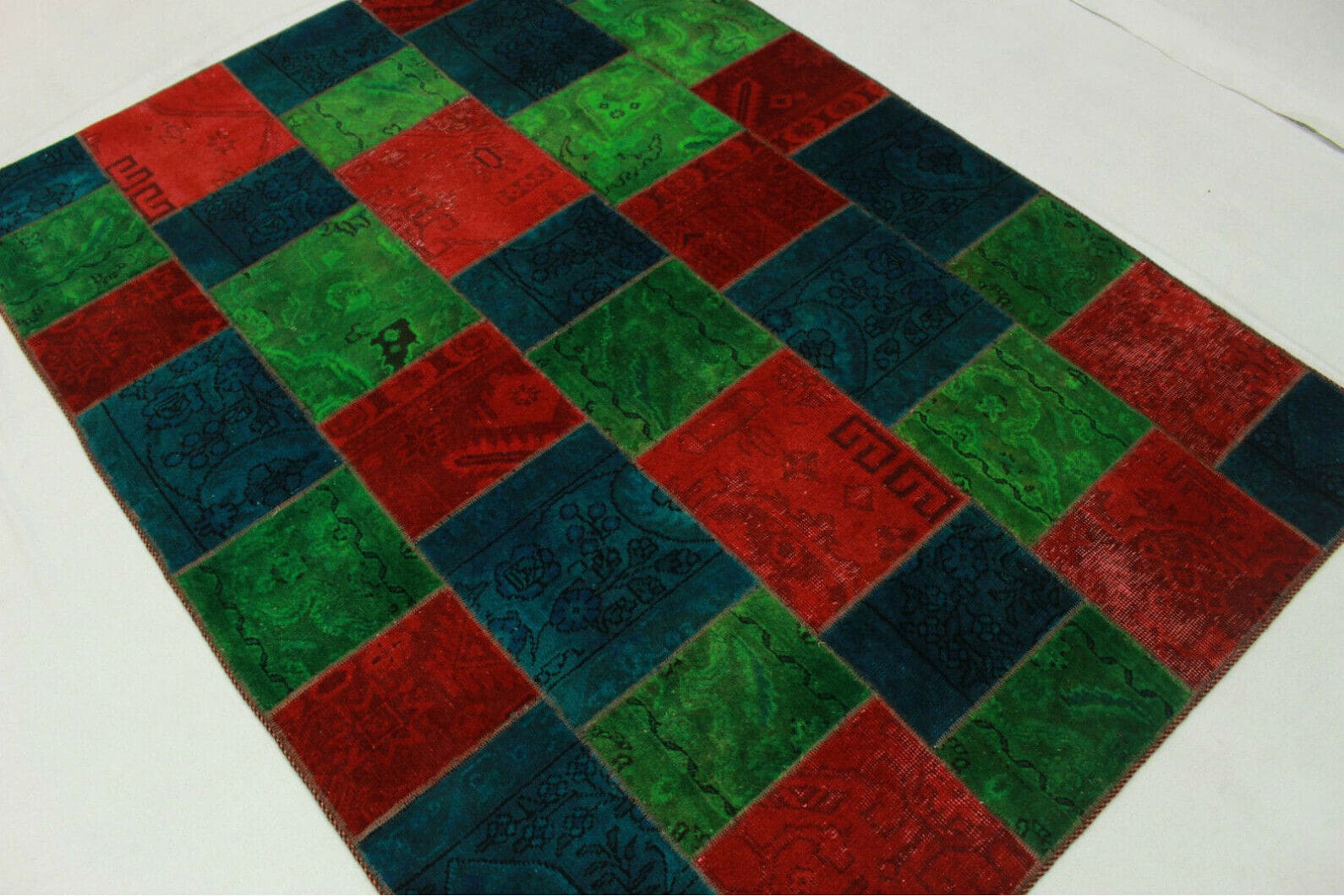 Patchwork Orientteppich aus dem Orient, 203 × 150 cm
