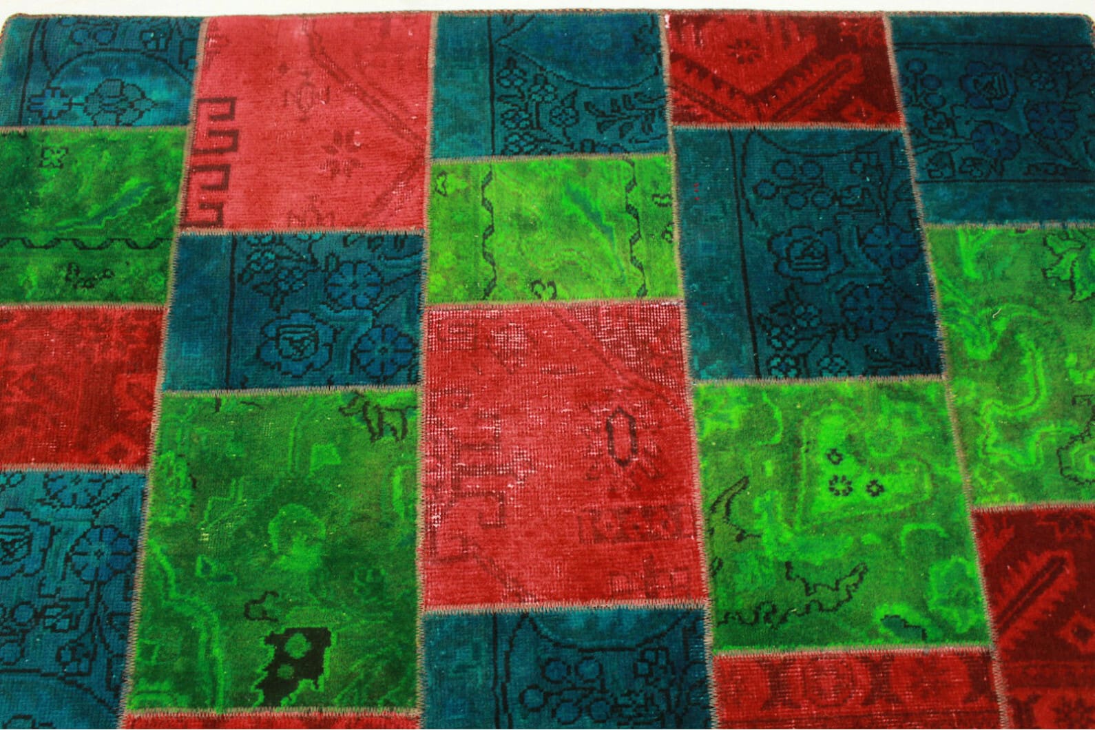 Patchwork Orientteppich aus dem Orient, 203 × 150 cm