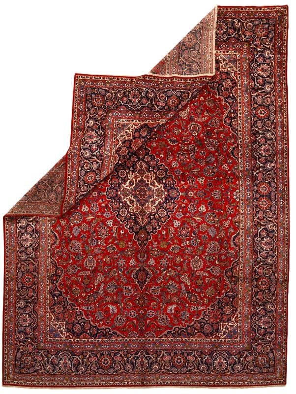 Kashan Perserteppich antik, 425 × 320 cm, Wolle & Seide