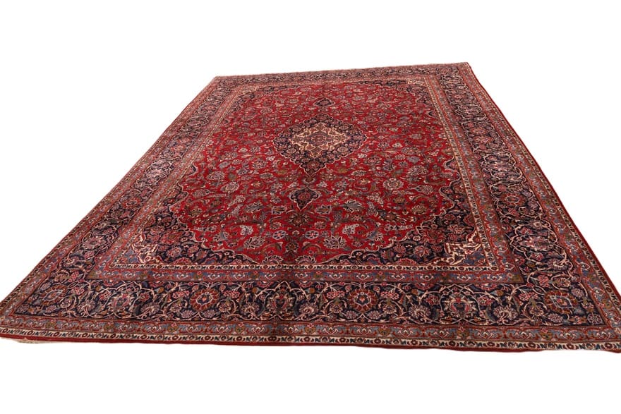 Kashan Perserteppich antik, 425 × 320 cm, Wolle & Seide