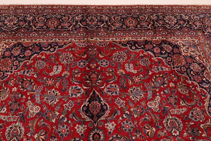 Kashan Perserteppich antik, 425 × 320 cm, Wolle & Seide