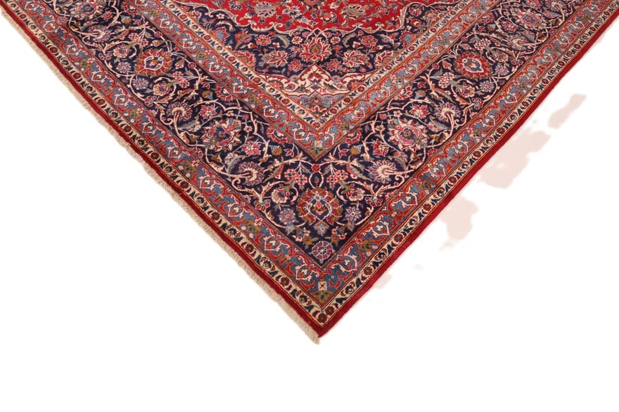 Kashan Perserteppich antik, 425 × 320 cm, Wolle & Seide