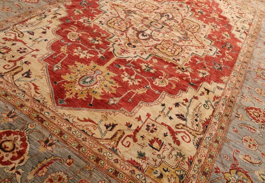 Heriz Ziegler Orientteppich aus Pakistan, 402 × 295 cm