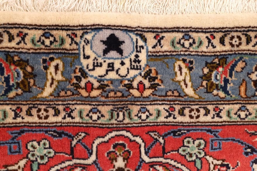 Handgeknüpfter Kashan Perserteppich, 417 × 300 cm, Wolle & Seide