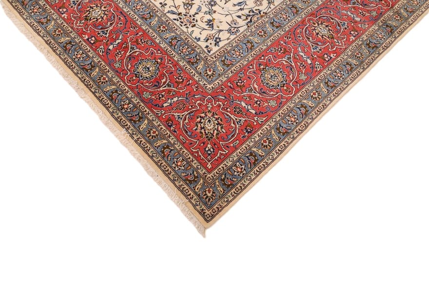 Handgeknüpfter Kashan Perserteppich, 417 × 300 cm, Wolle & Seide