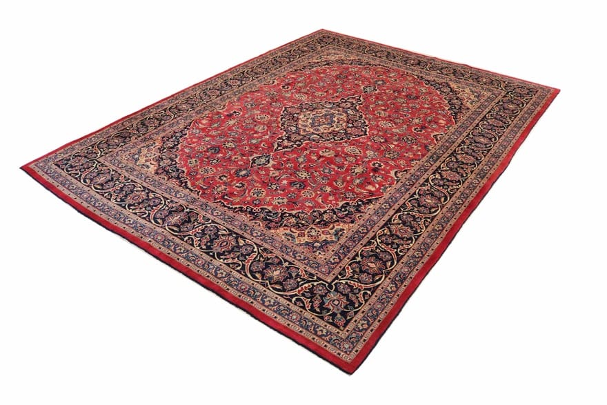 orientteppich-mashad-404x301-cm-klassisches-medaillon-design-handgeknupft-3 Handgeknüpfter Mashhad Perserteppich 402 × 300 cm